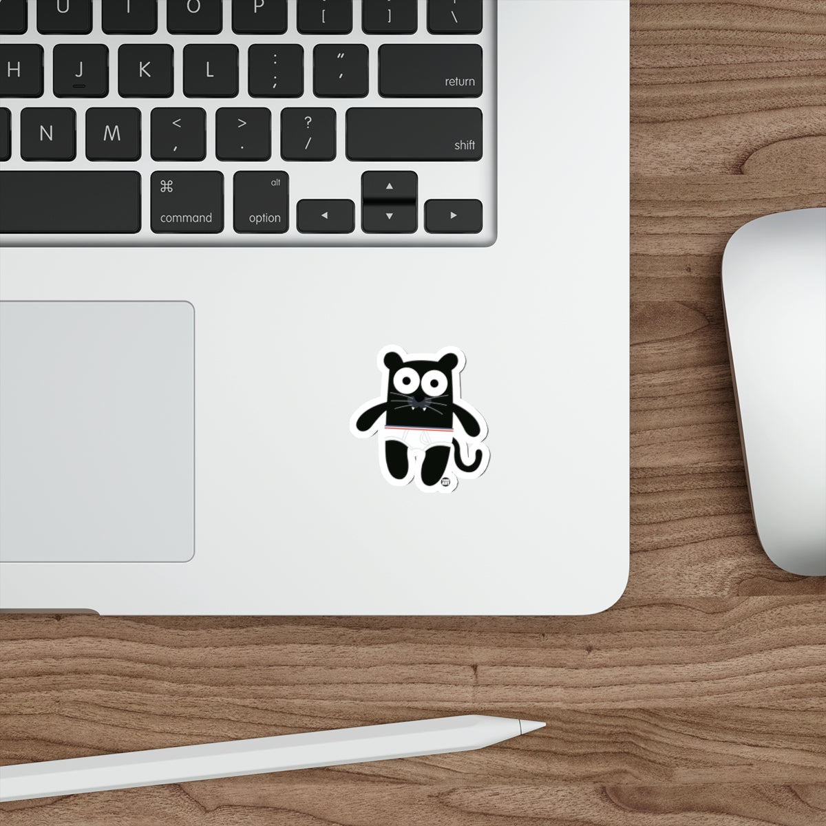 Black Cartoon Animal Character Sticker for Laptops