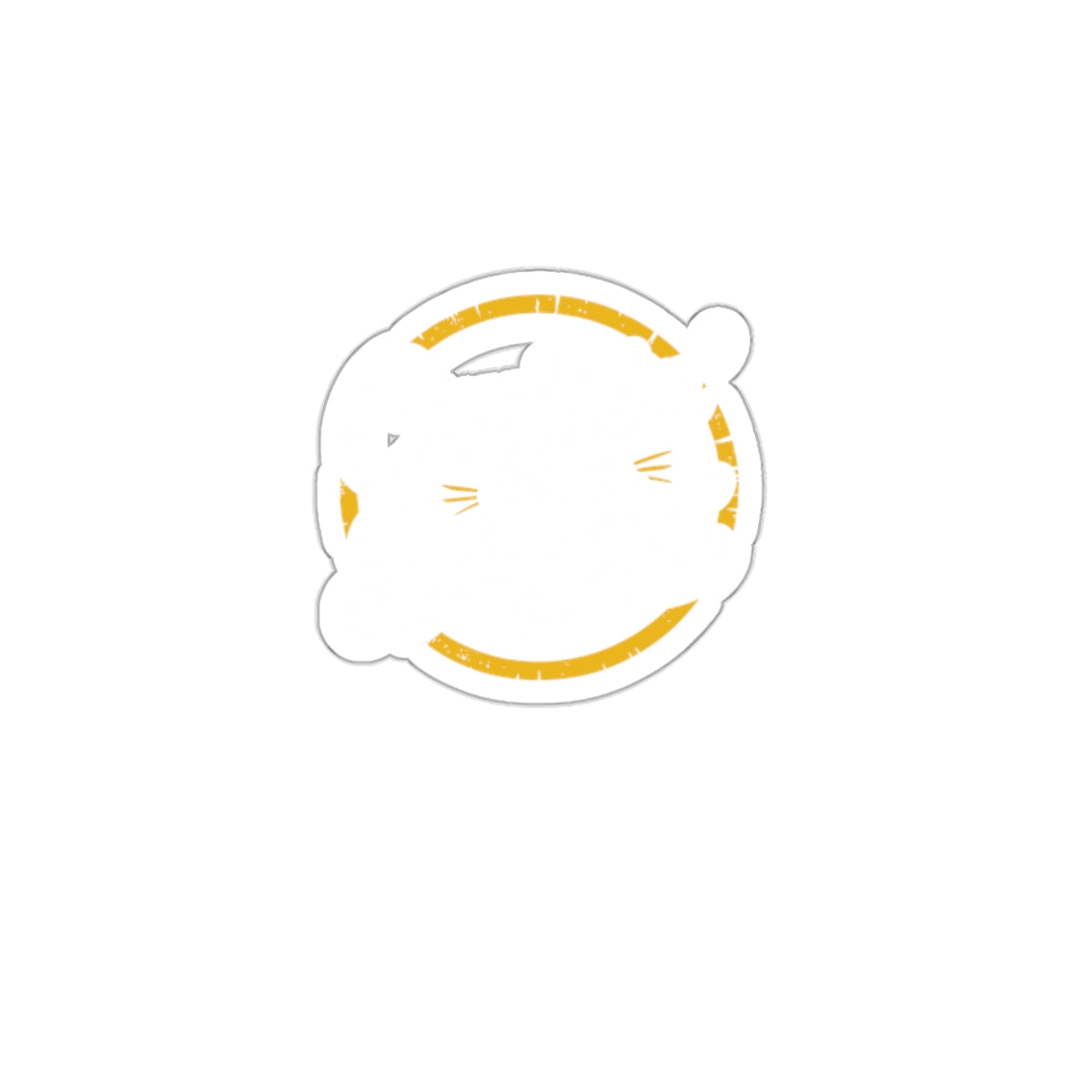 Adorable Yellow Cat Face Sticker with Winking Eyes