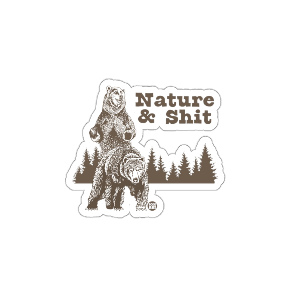 Nature & Shit Bear and Forest Illustration Sticker