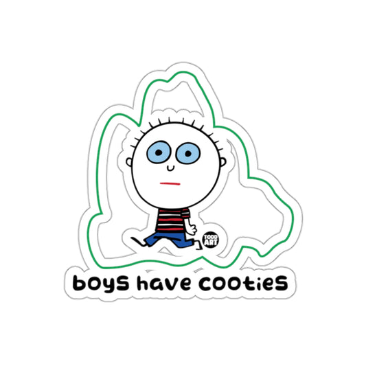 Boys Have Cooties Character with Striped Shirt Sticker
