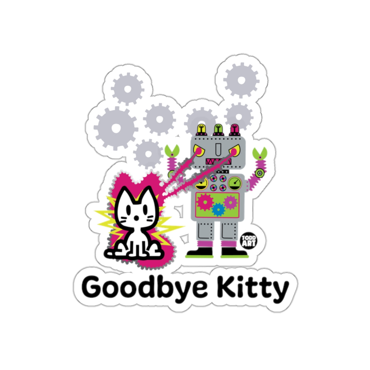 Goodbye Kitty Robot with Cat Holographic Sticker