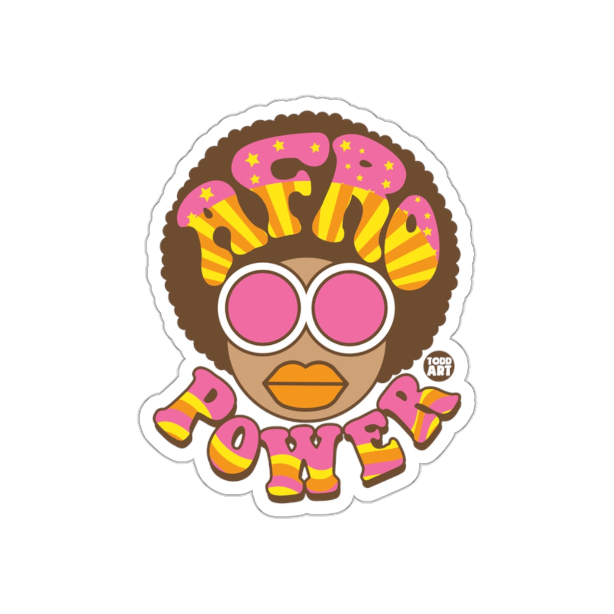Afro Power Graphic Sticker with Bold Colorful Design