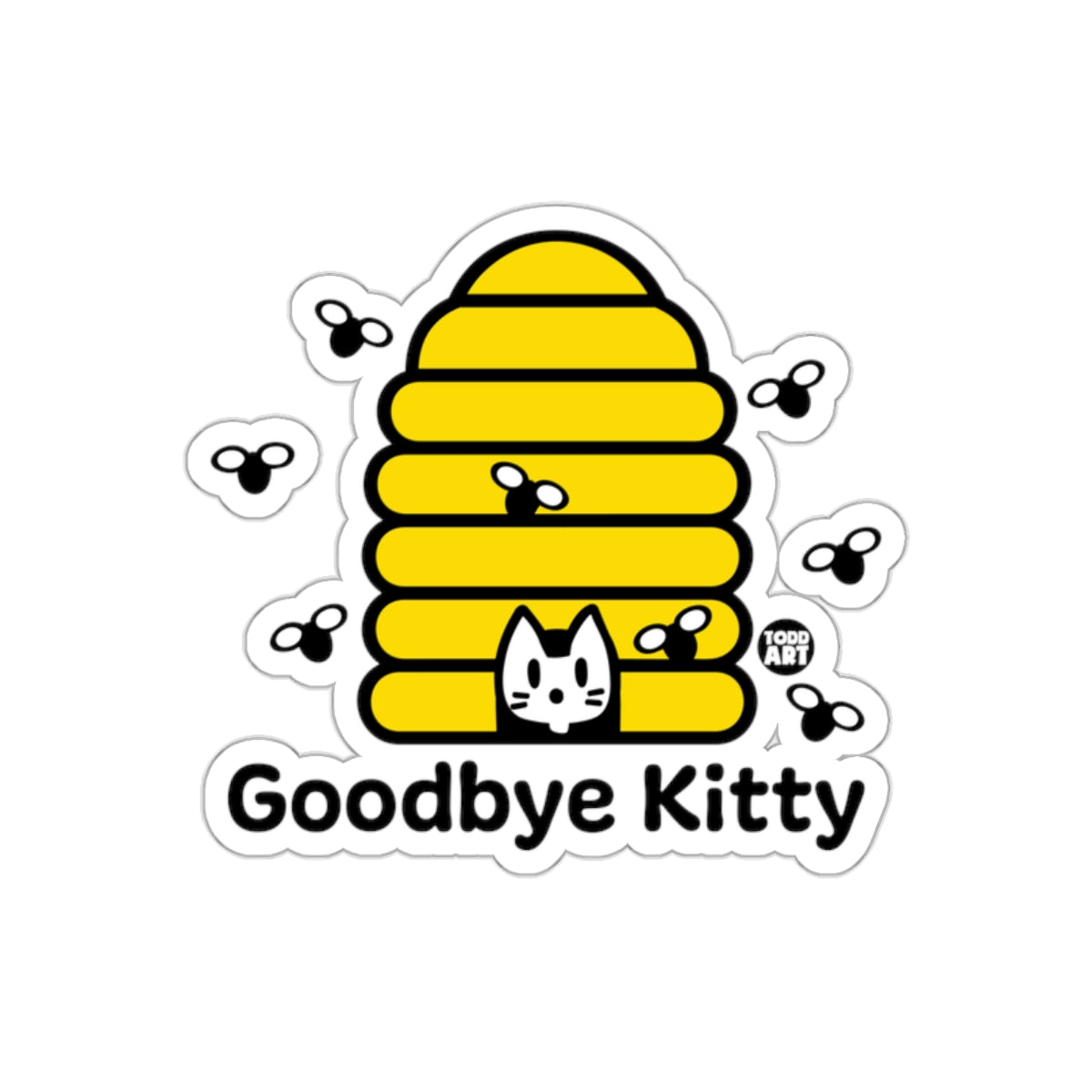 Goodbye Kitty Beehive Sticker Fun Design for All Ages