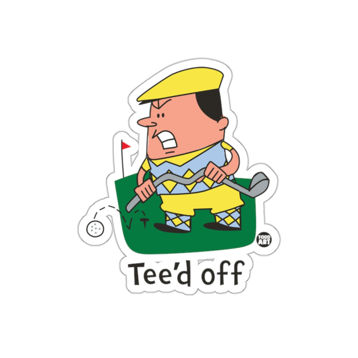 Tee'd Off Cartoon Character Sticker Product