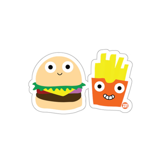 Cute Cartoon Burger and Fries Sticker Set Fun Decal