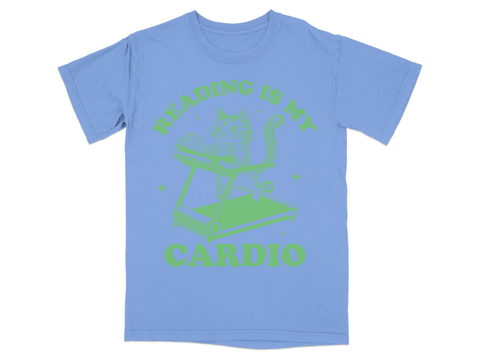 Reading is My Cardio Cat on Treadmill T-Shirt