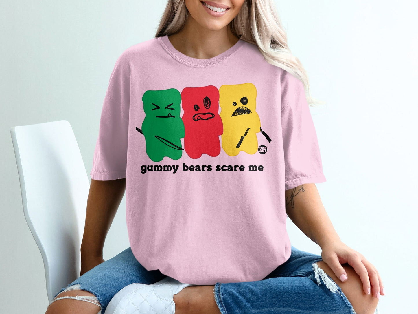 Gummy Bears Scare Me Cute Funny Graphic T-Shirt