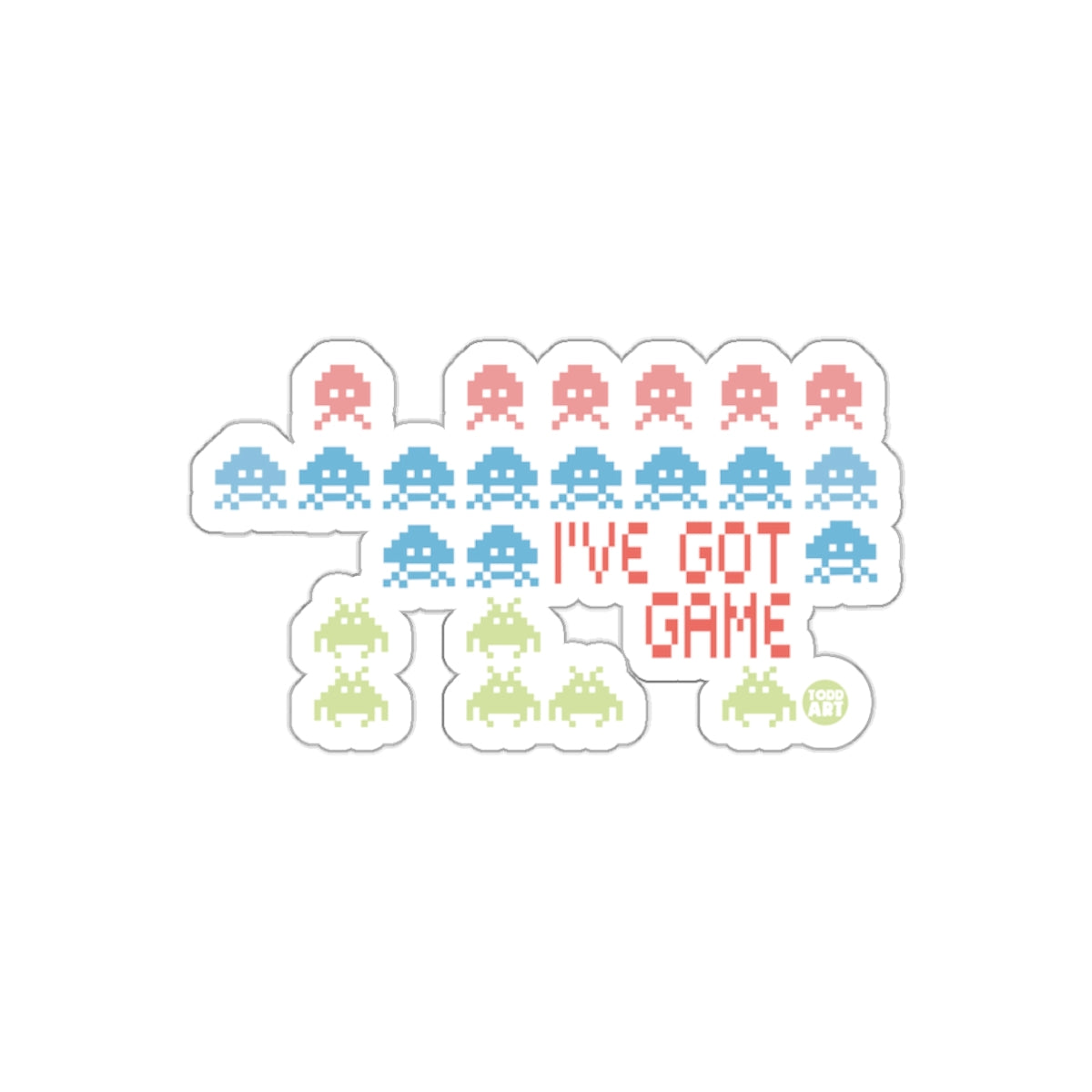Pixel Art Video Game Invaders I've Got Game Stickers