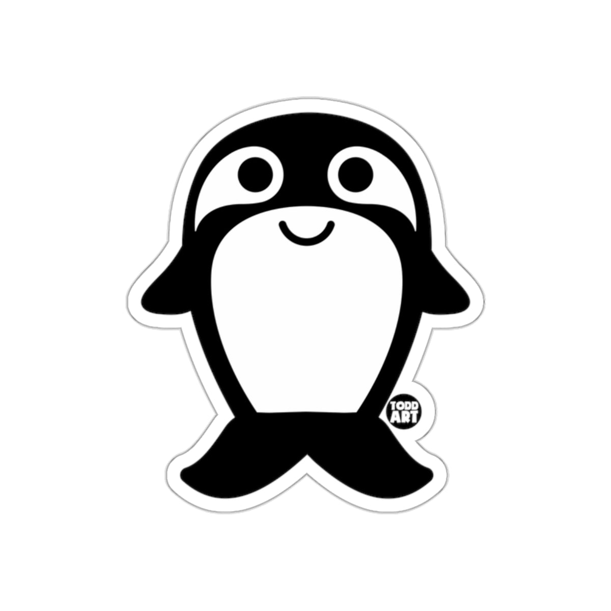 Cute Smiling Penguin by Todd Art Sticker Design