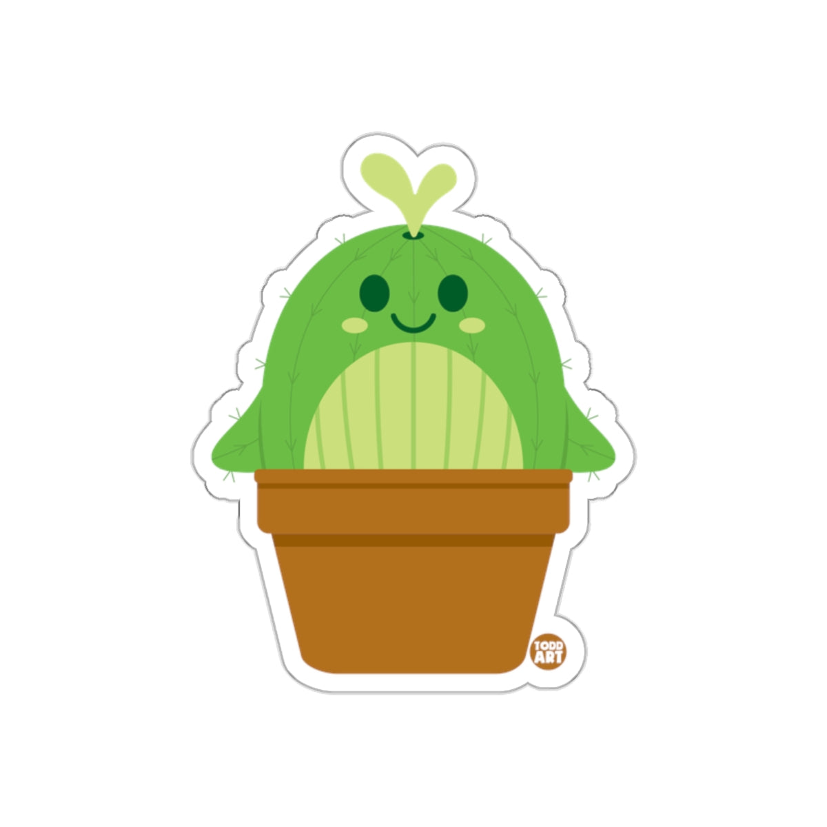 Cute Smiling Happy Cactus in Flowerpot Sticker