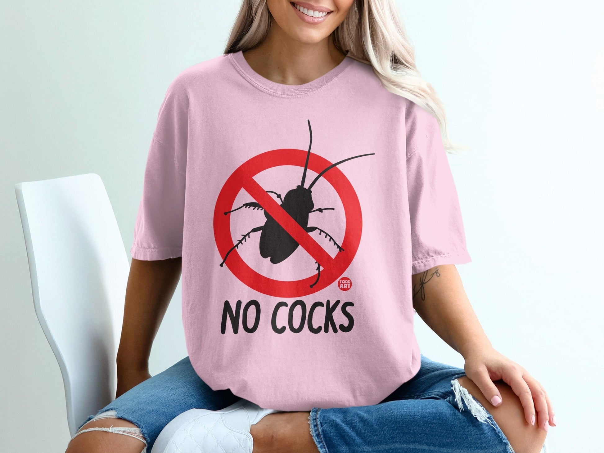 No Cocks Graphic Tee For Insect Lovers and Haters