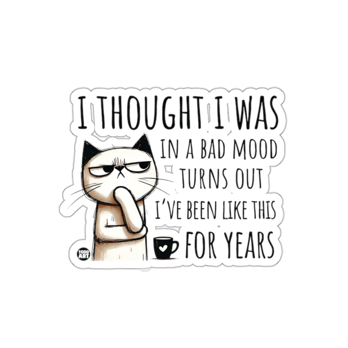 I Thought I Was in a Bad Mood Grumpy Cat Stickers