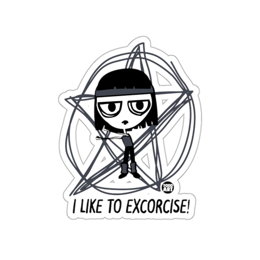 I Like To Excorcise Cartoon Character Sticker