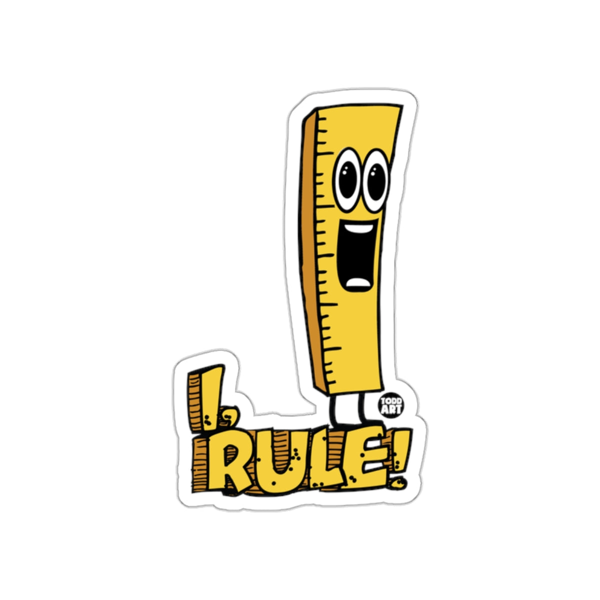 I Rule Cute Ruler Animated Design Sticker Product