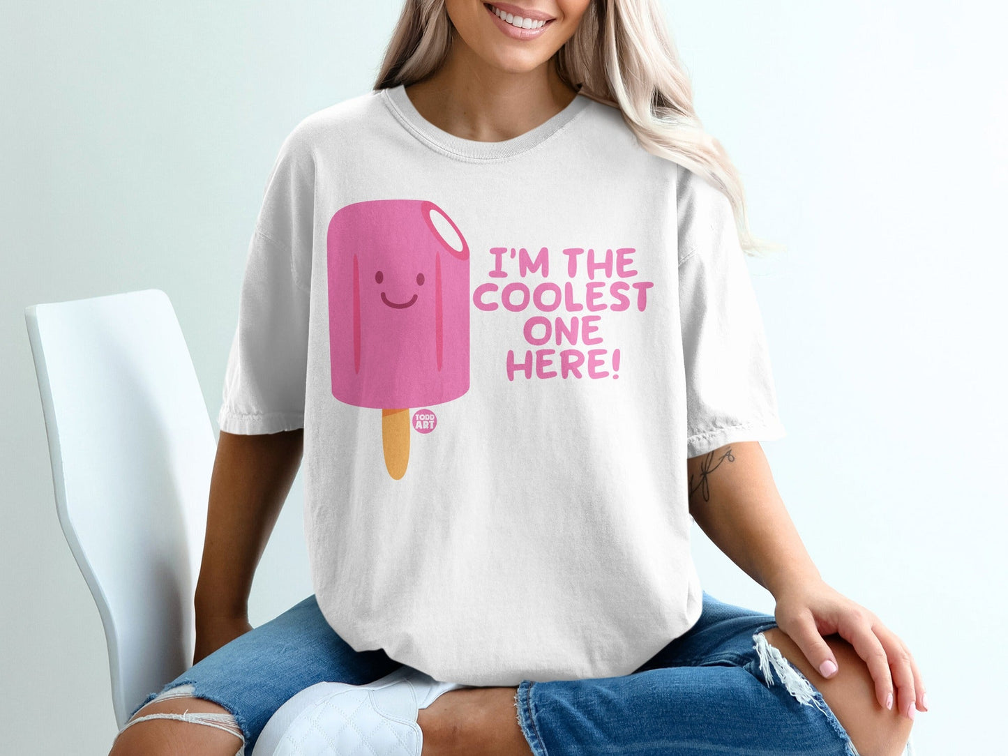 I'm The Coolest One Here Cute Ice Cream Graphic Shirt