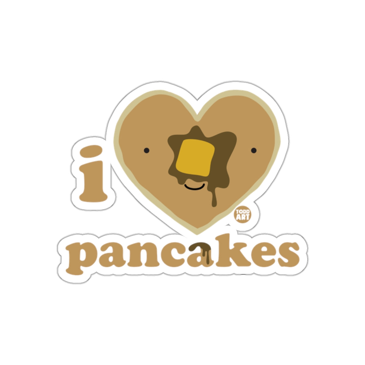I Love Pancakes Cute Heart Design Sticker
