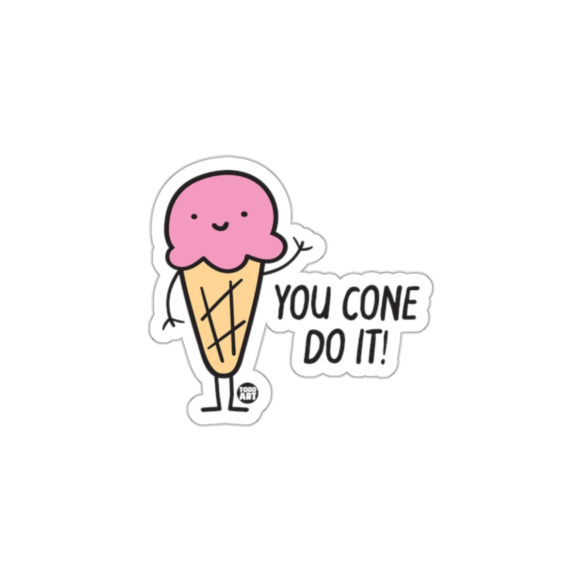 You Cone Do It Funny Ice Cream Sticker Product