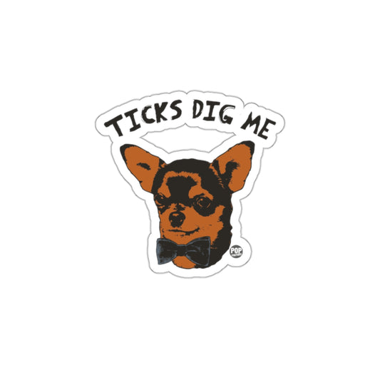 Ticks Dig Me Chihuahua with Bow Tie Sticker