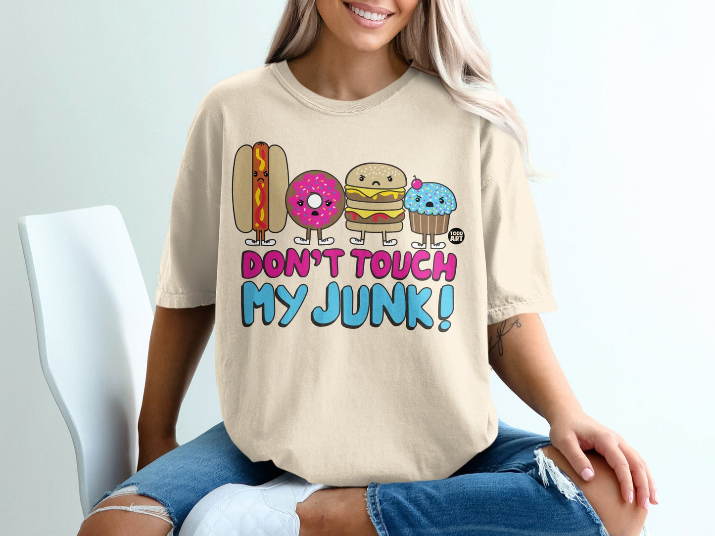 Don't Touch My Junk Funny Illustrated Shirt