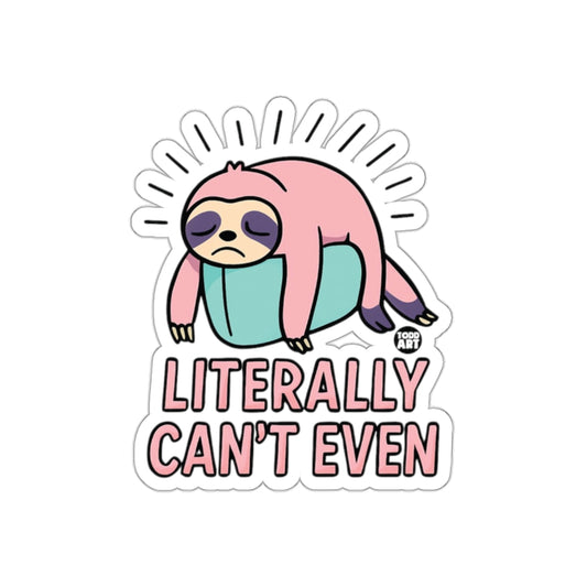 Literally Can't Even Pink Sloth With Lines Stickers