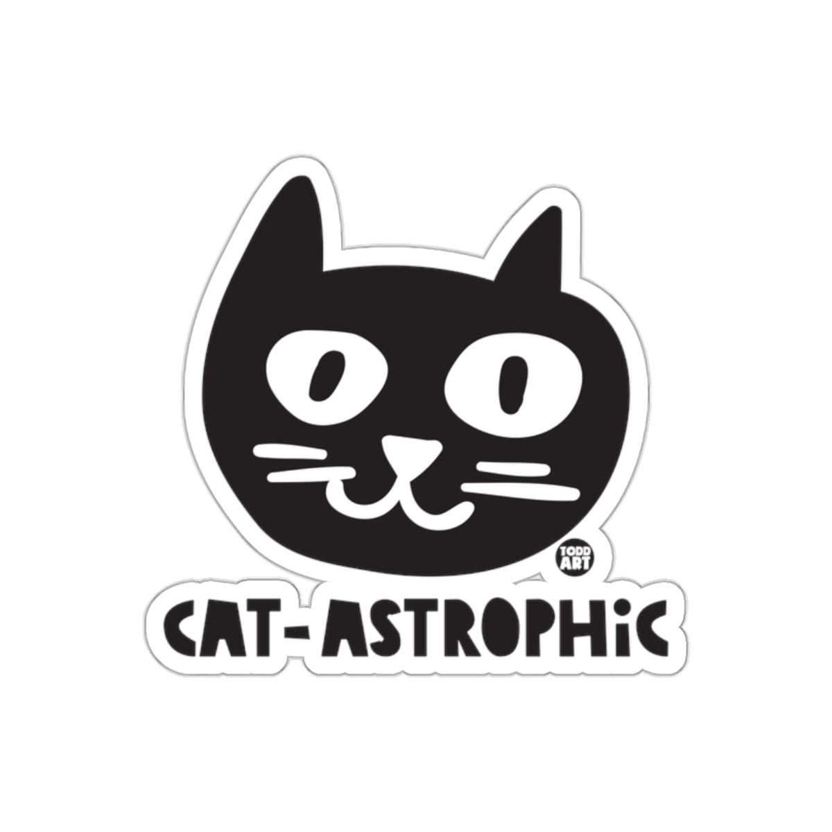 Cat-astrophic Face Design By Todd Art Graphic sticker