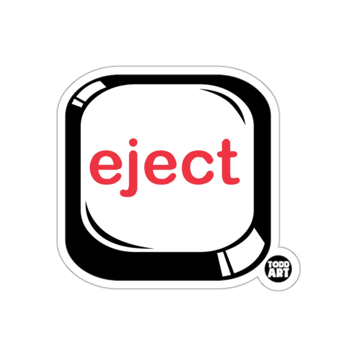 Eject Button Square Design by Todd Art sticker