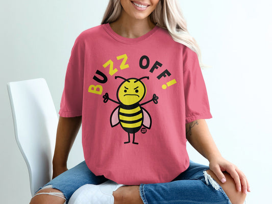 Buzz Off Angry Bee Graphic T-Shirt