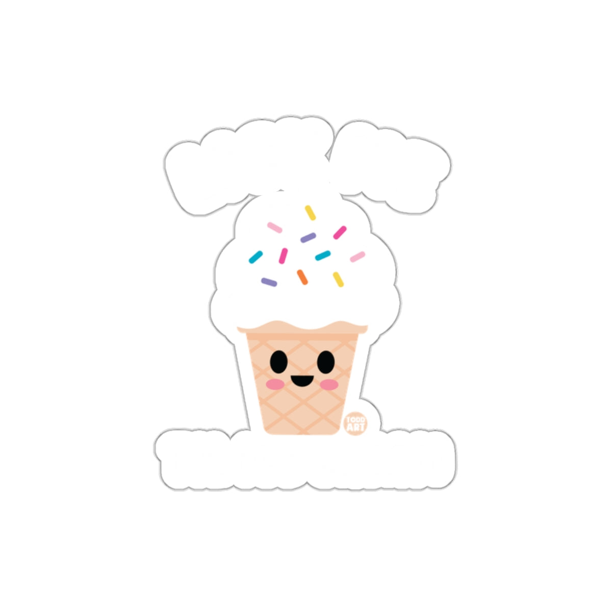 Cute Ice Cream Cone with Sprinkles Sticker
