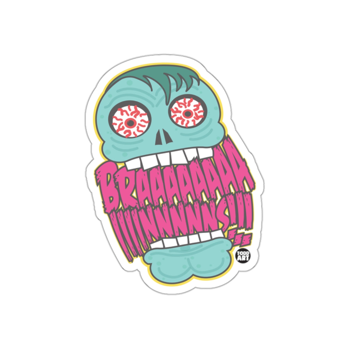 BRAAAAAAH UUUUNNNNS Skull Sticker Fun Design