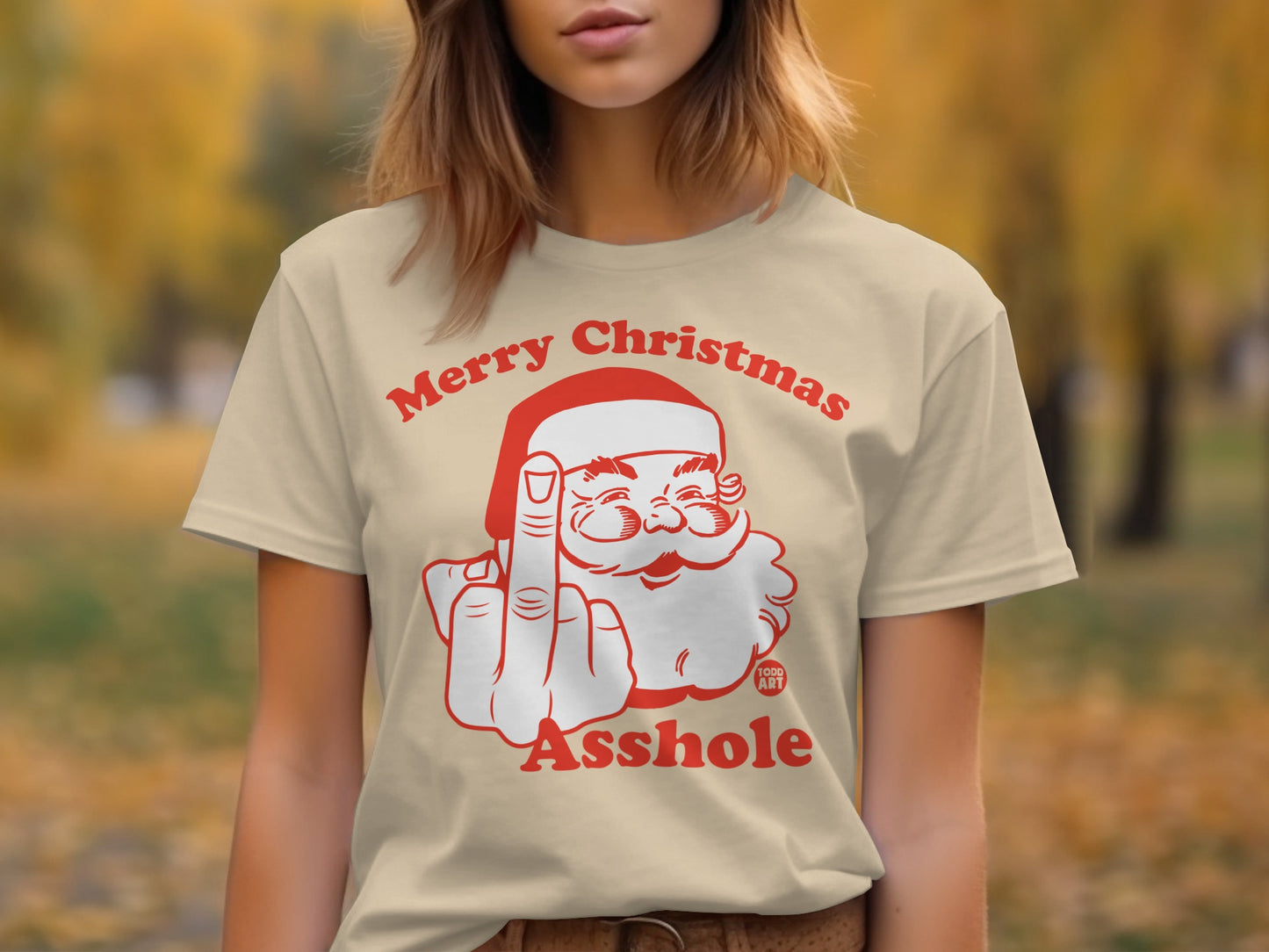 Merry Christmas Asshole Santa Funny Holiday Shirt