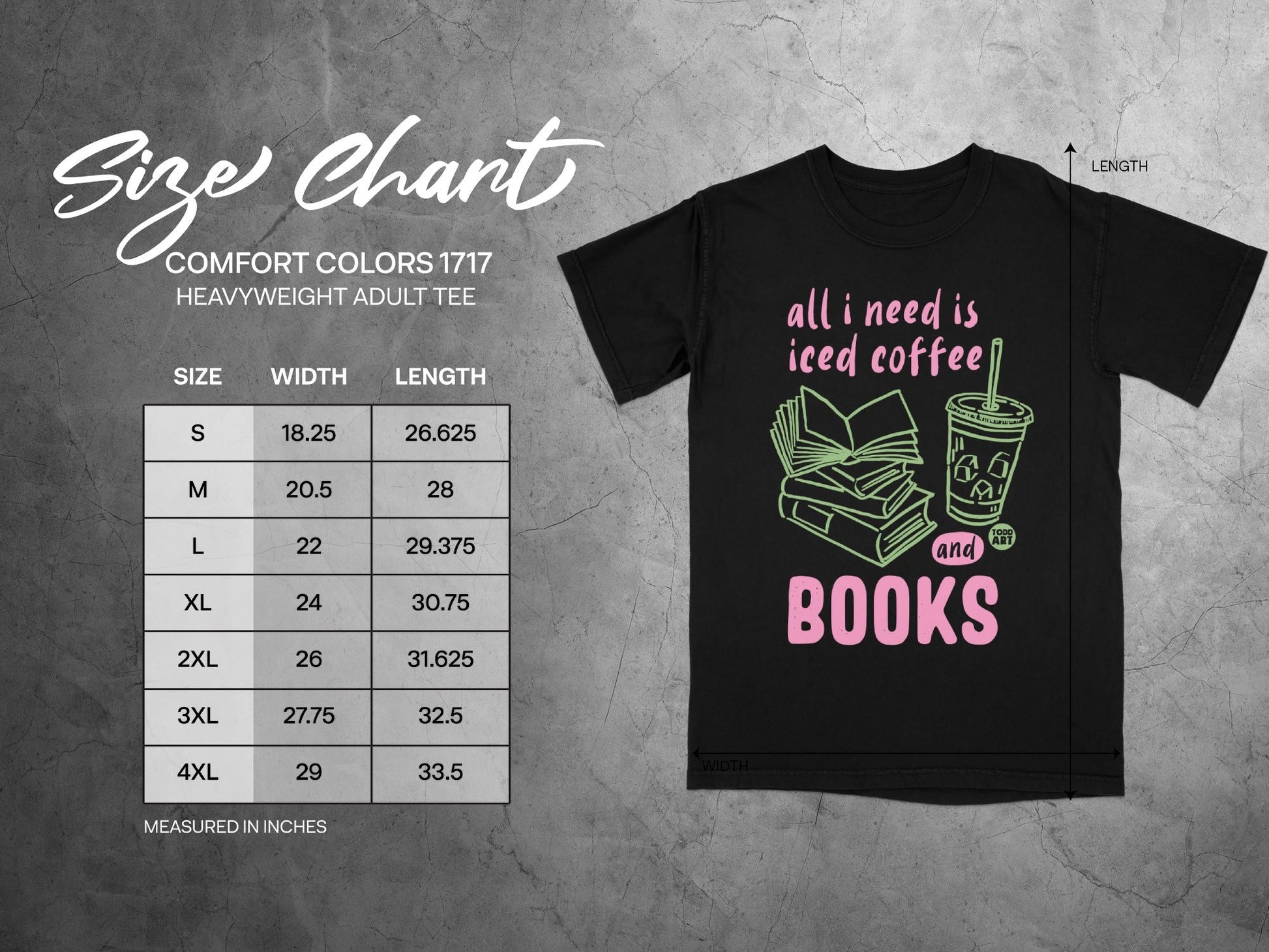 All I Need is Iced Coffee and Books graphic tee
