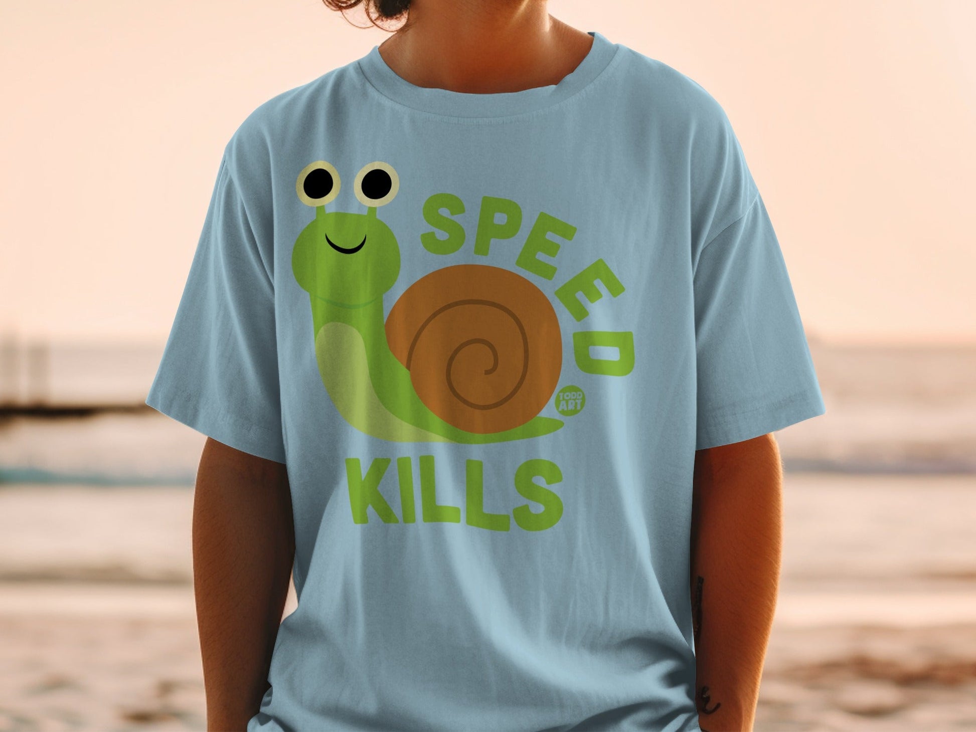 Speed Kills Snail Graphic Casual Unisex T-Shirt