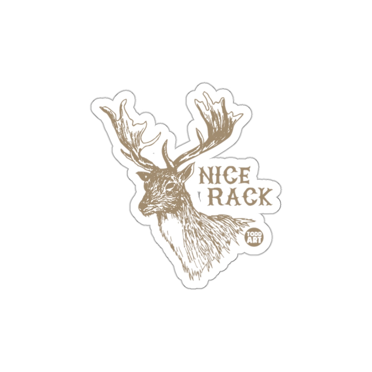 Nice Rack Deer Design Sticker for Humorous Product