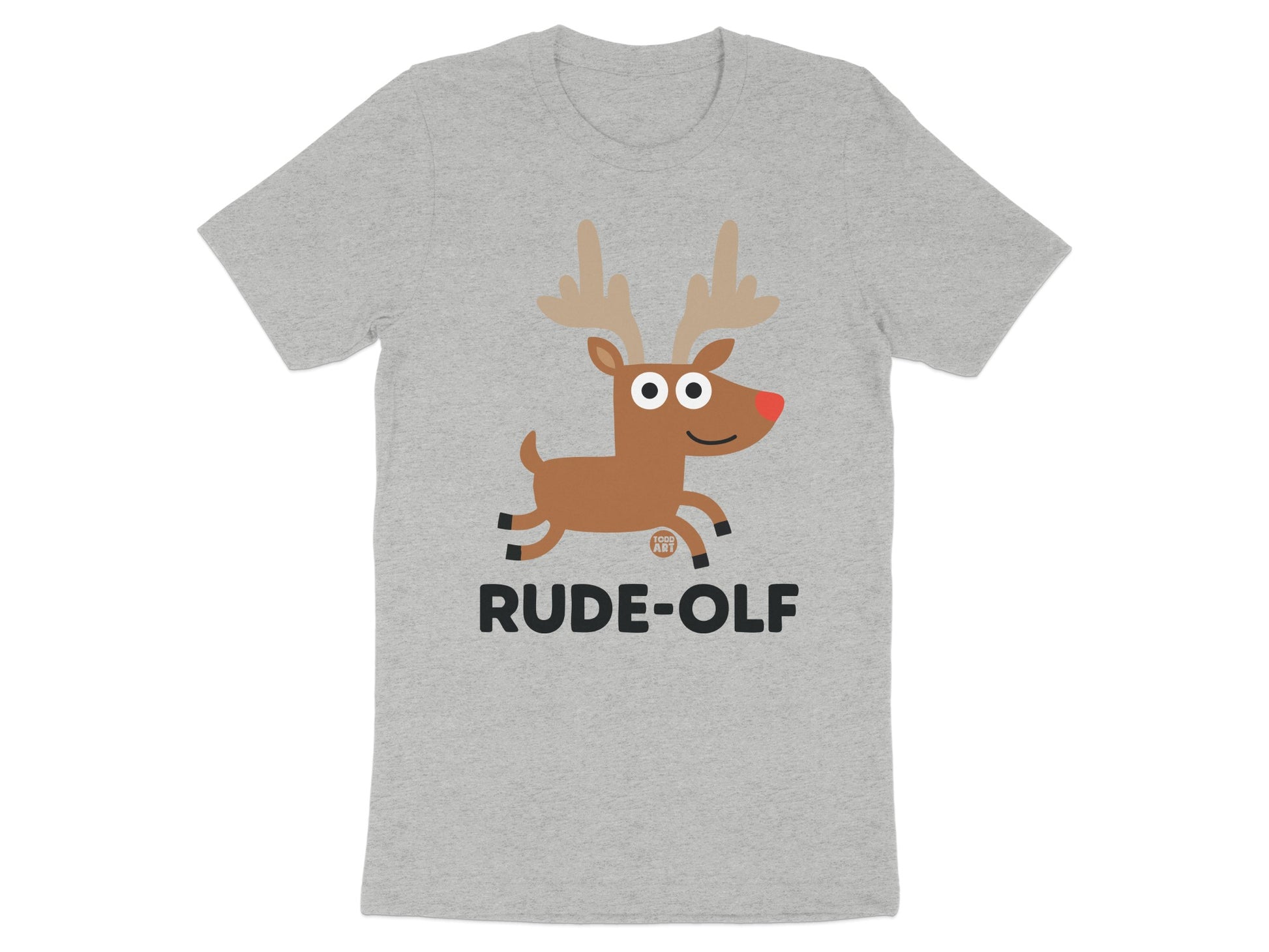 Fun and Playful Rude-Olf Reindeer Graphic Shirt