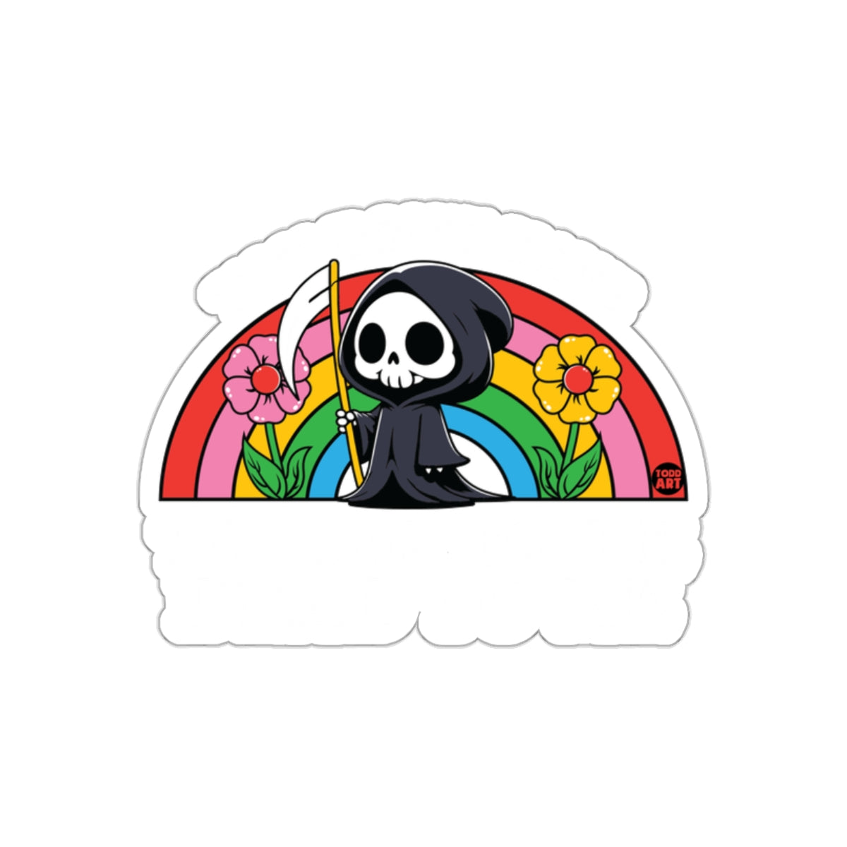 Death with Flowers and a Rainbow from Todd Art sticker