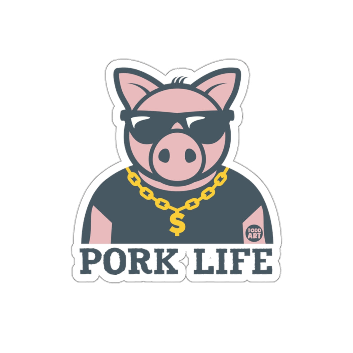 Swag Pig With Dollar Chain Pork Life Cool Design Stickers