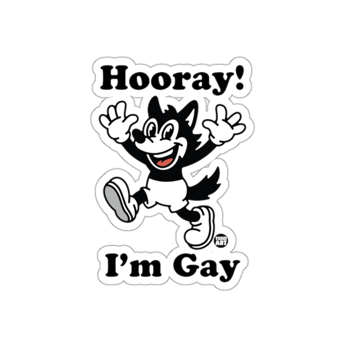 Hooray I'm Gay Graphic Sticker for Cheerful Expression