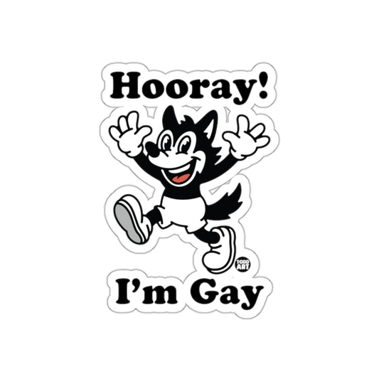 Hooray I'm Gay Graphic Sticker for Cheerful Expression