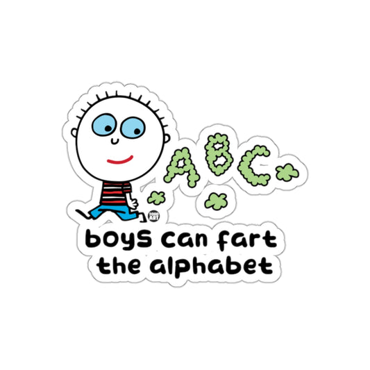 Boys Can Fart the Alphabet Cartoon Sticker