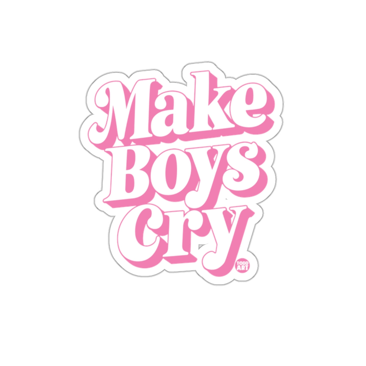 Make Boys Cry bold decorative text sticker