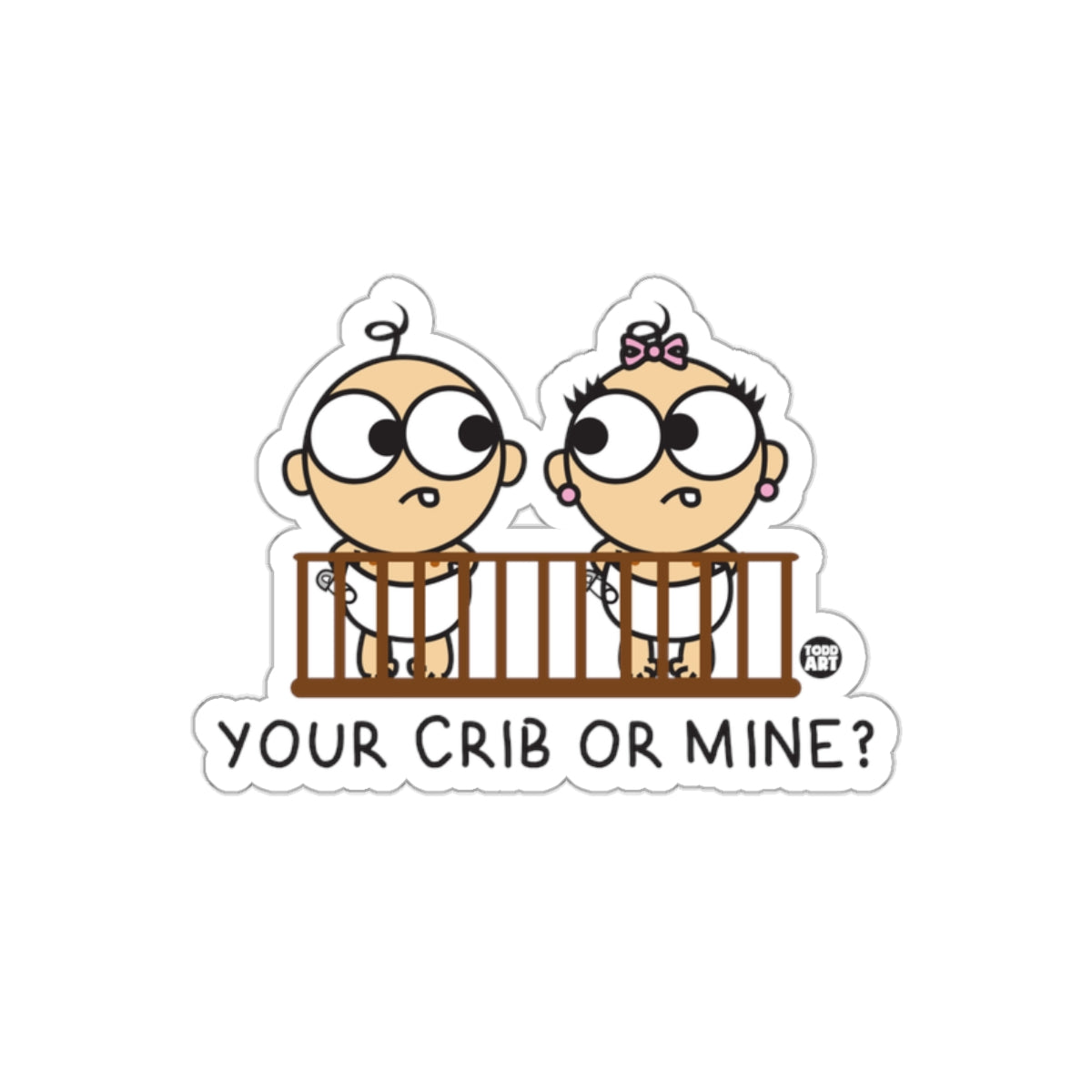 Your Crib or Mine Fun Baby Crib Sticker Product