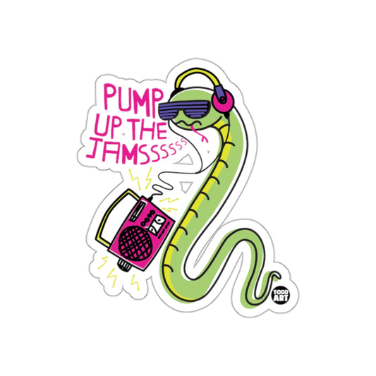Cartoon Snake Pumping Up The Jamsss Todd Art Stickers