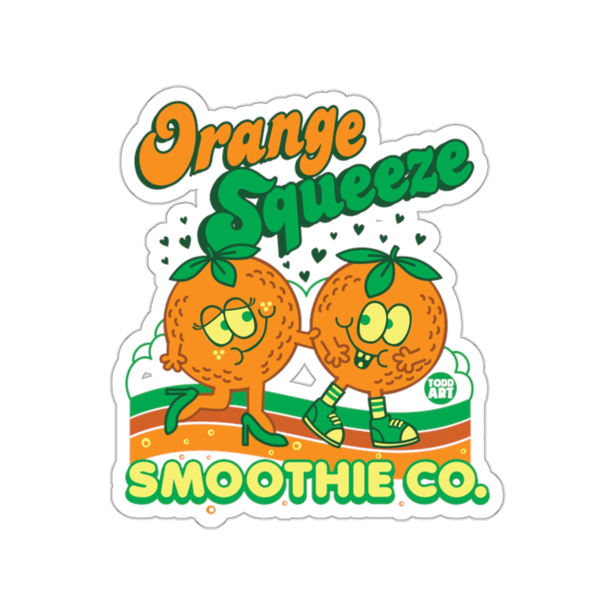 Orange Squeeze Smoothie Co Cute Sticker Design