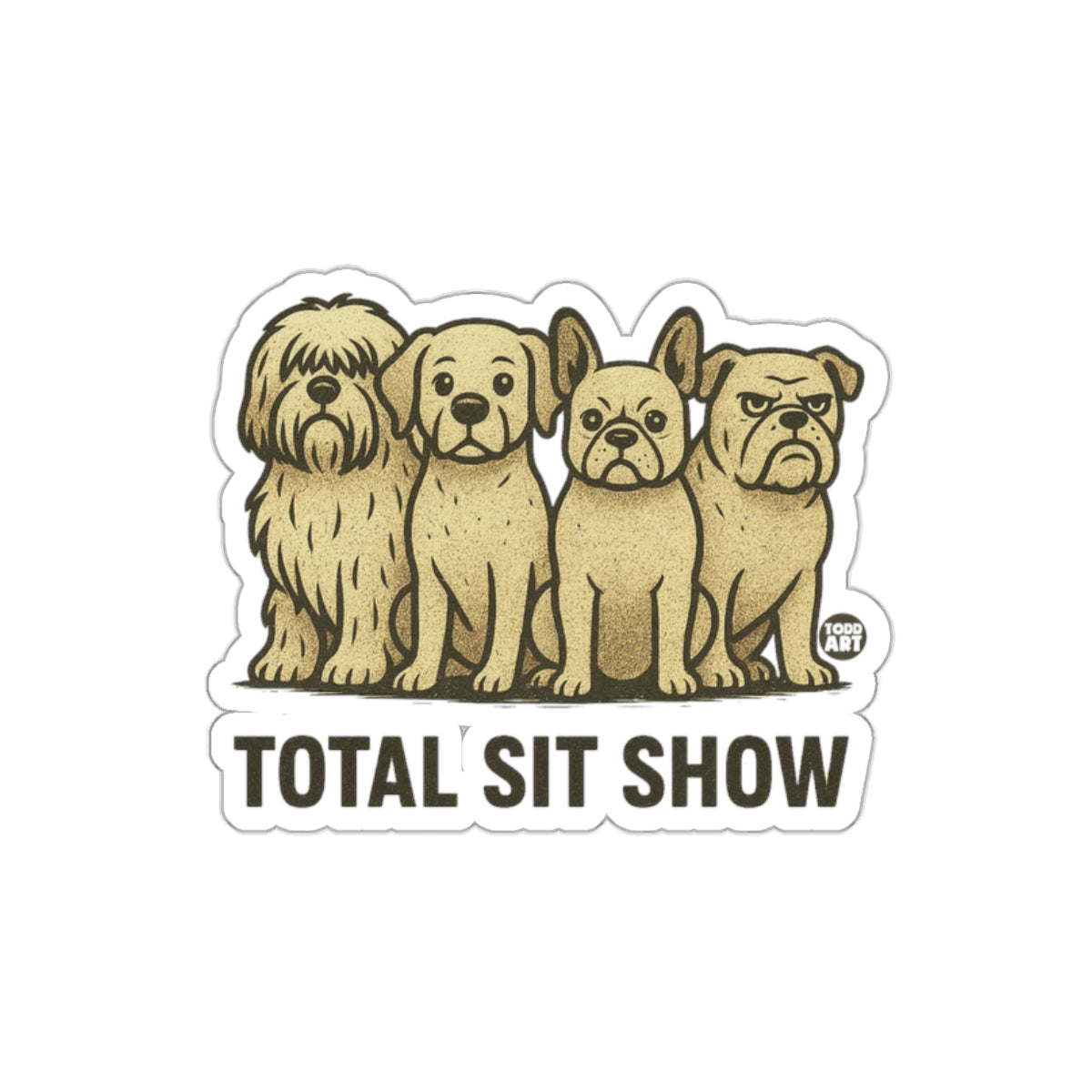 Total Sit Show Dog Illustration Sticker