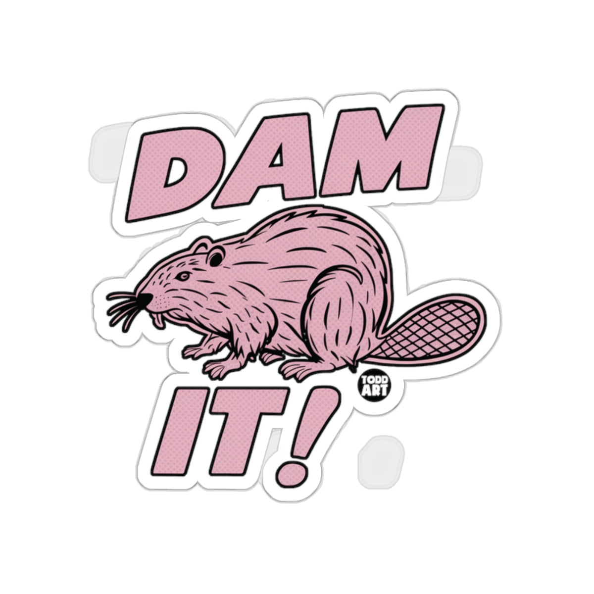 Dam It Beaver Graphic with Text Sticker Product