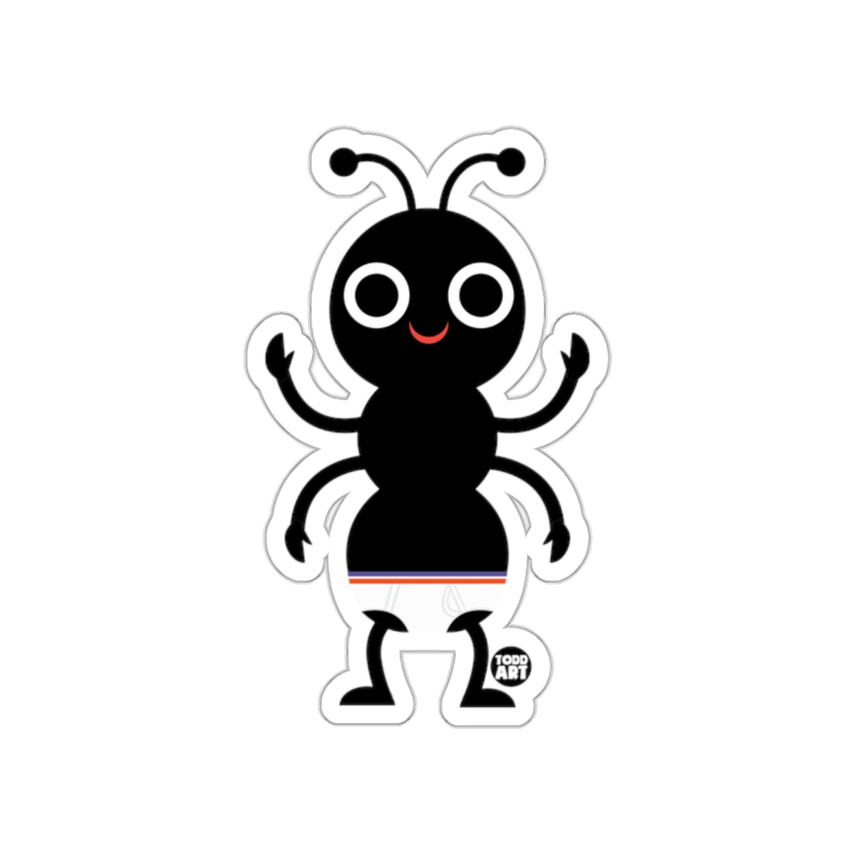 Cute Ant Character with Happy Face Sticker