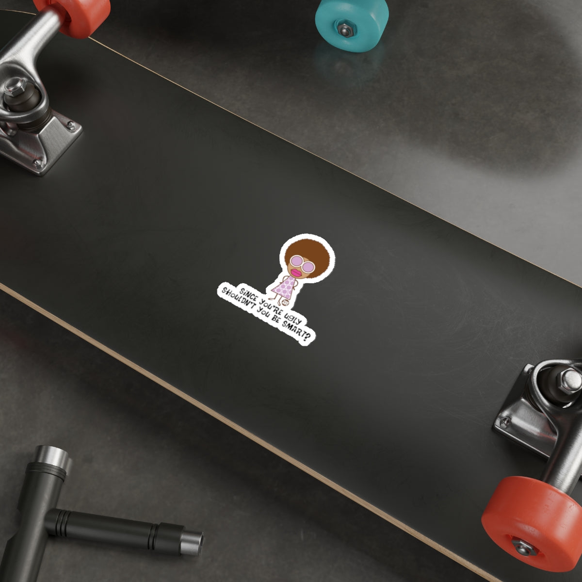 Funny Retro Character Sticker for Unique Skateboard Decor