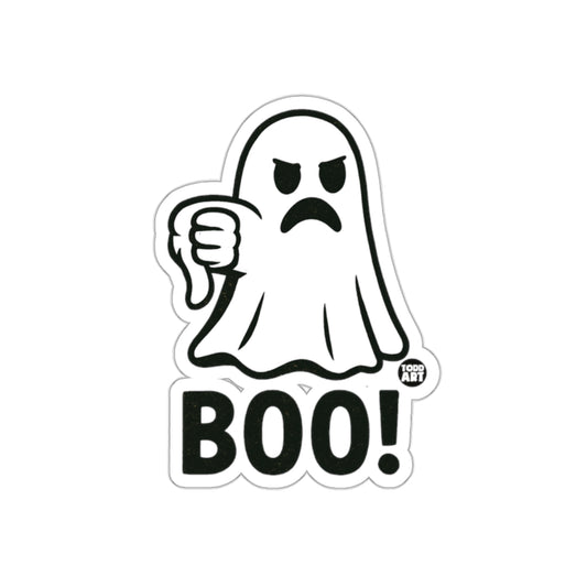 Angry Boo Thumbs Down Ghost Sticker Halloween Fun