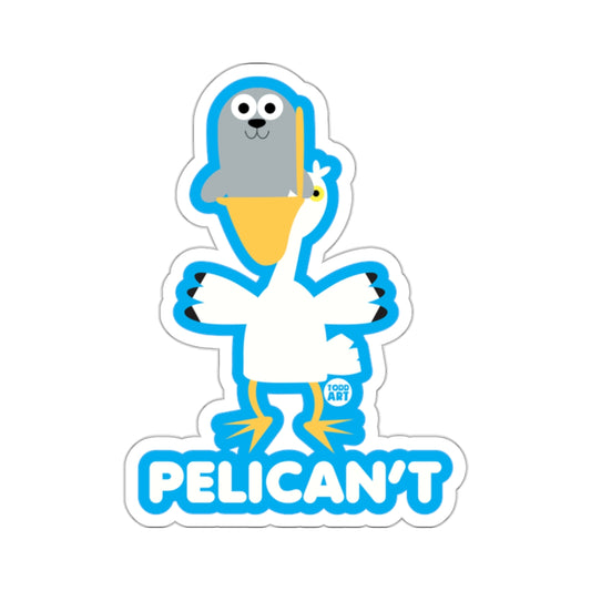 Funny Pelican't Graphic Art Decal Sticker for Kids