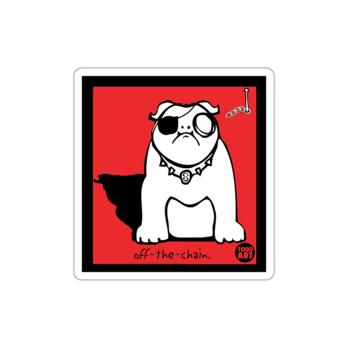 Bulldog with Eyepatch Off-The-Chain Sticker